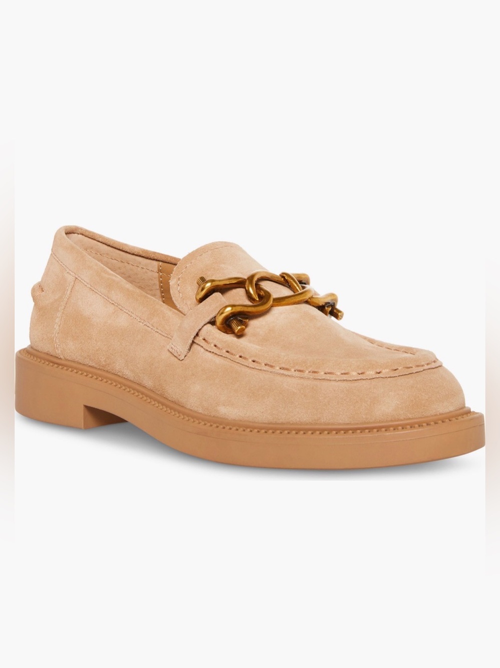 Steve Madden Karmine Suede Horsebit Loafers Tan 8.5 Retail $129